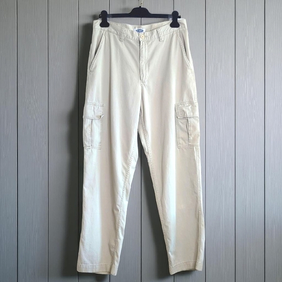 Old Navy Men's 34L Khaki Utility  Pants 100% Cotton - Picture 1 of 6